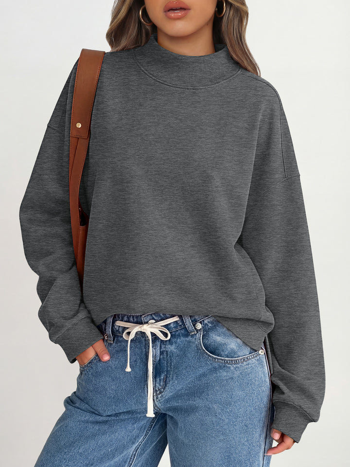 ANRABESS Women’s Mock Neck Oversized Sweatshirts Pullover Fall Outfits