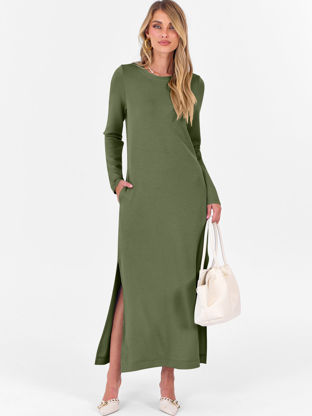 ANRABESS Women's Loose Split Flowy Maxi Dress