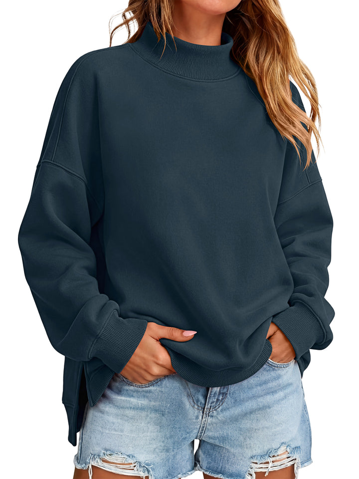 ANRABESS Women’s Mock Neck Oversized Sweatshirts Pullover Fall Outfits