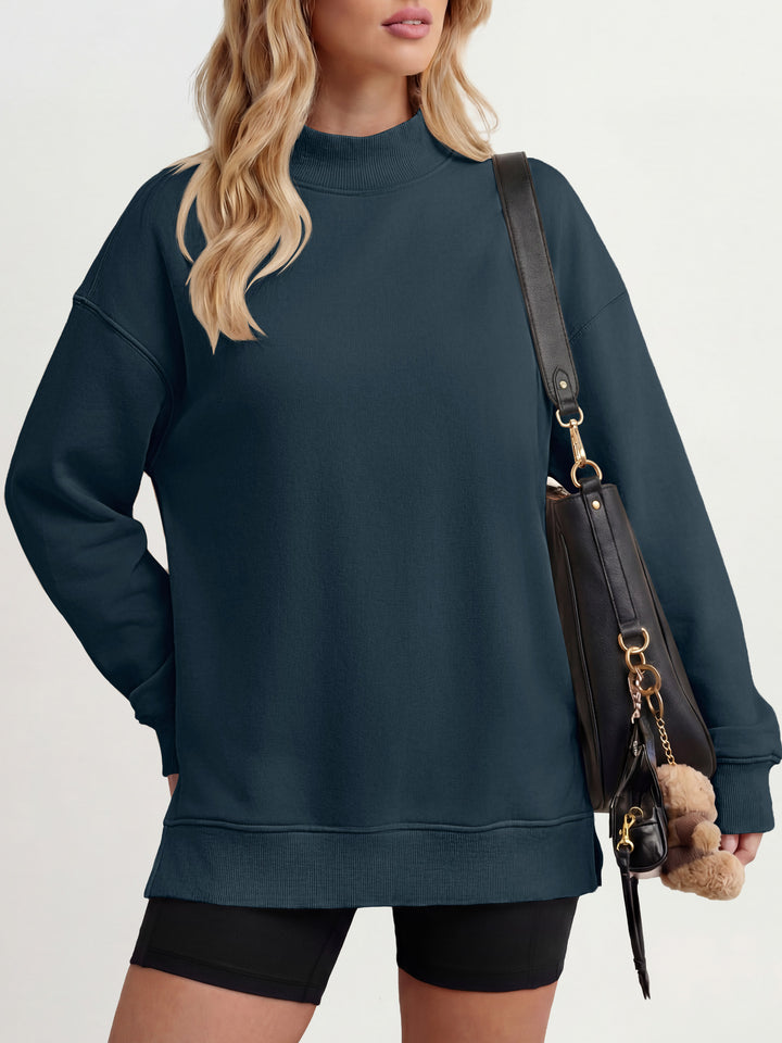 ANRABESS Women’s Mock Neck Oversized Sweatshirts Pullover Fall Outfits