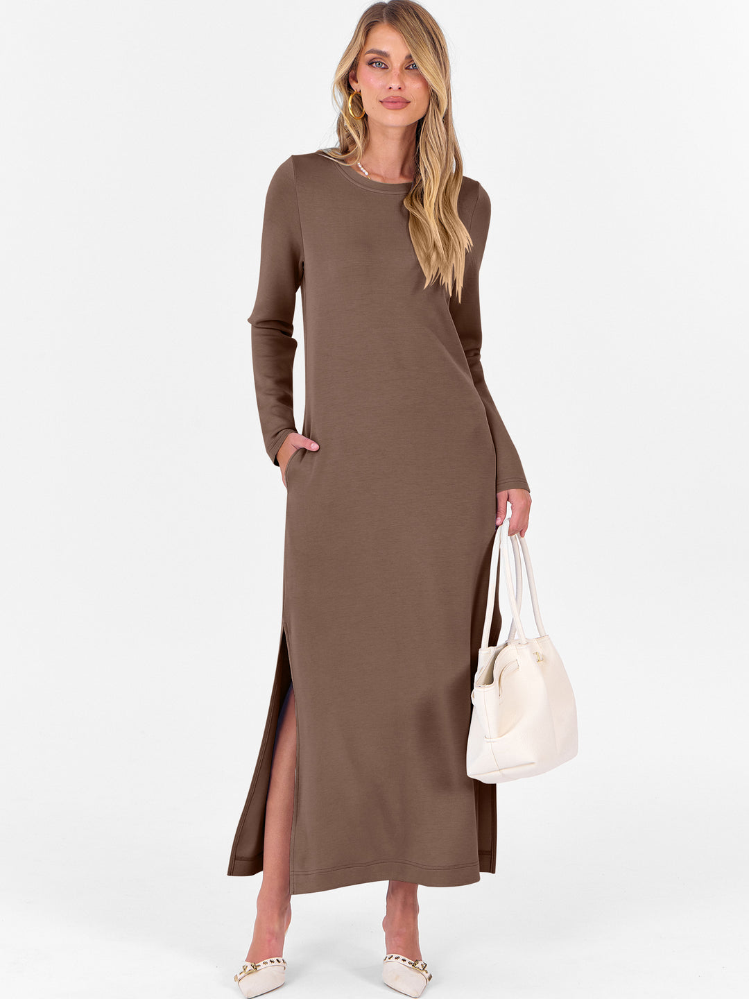 ANRABESS Women's Loose Split Flowy Maxi Dress