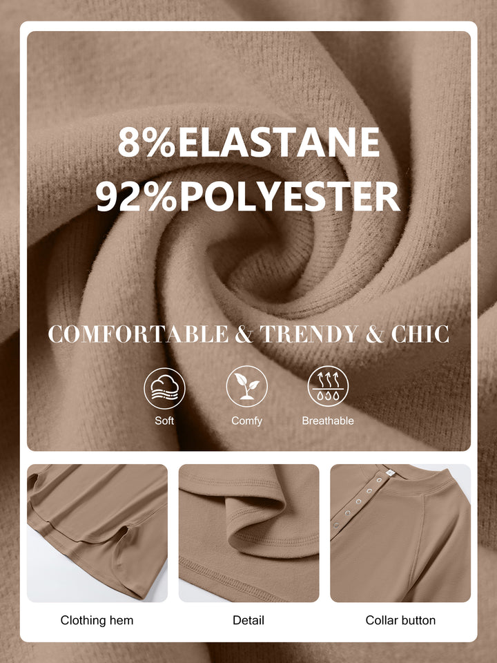 ANRABESS Women's Long Sleeve Henley Tops Tunic Sweatshirt Loose Slit Casual Button Shirts Pullover 2025 Fall Winter Outfits