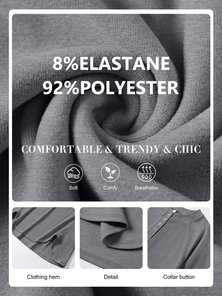 ANRABESS Women's Long Sleeve Henley Tops Tunic Sweatshirt Loose Slit Casual Button Shirts Pullover 2025 Fall Winter Outfits