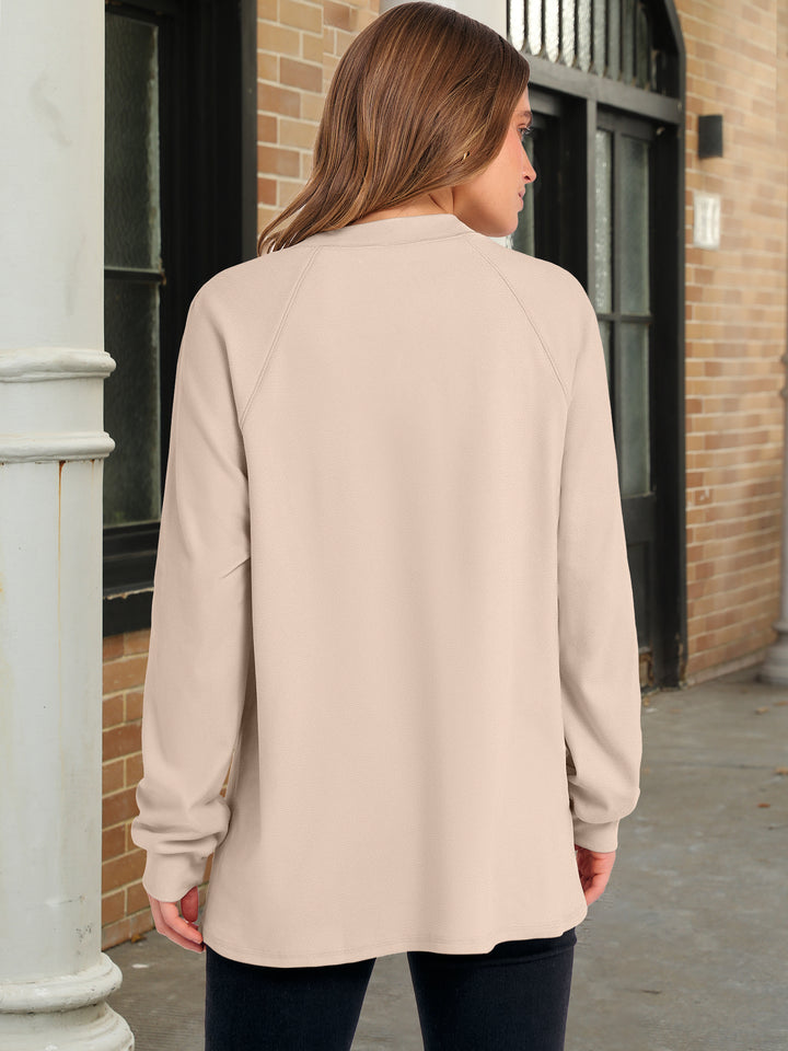 ANRABESS Women's Long Sleeve Henley Tops Tunic Sweatshirt Loose Slit Casual Button Shirts Pullover 2025 Fall Winter Outfits