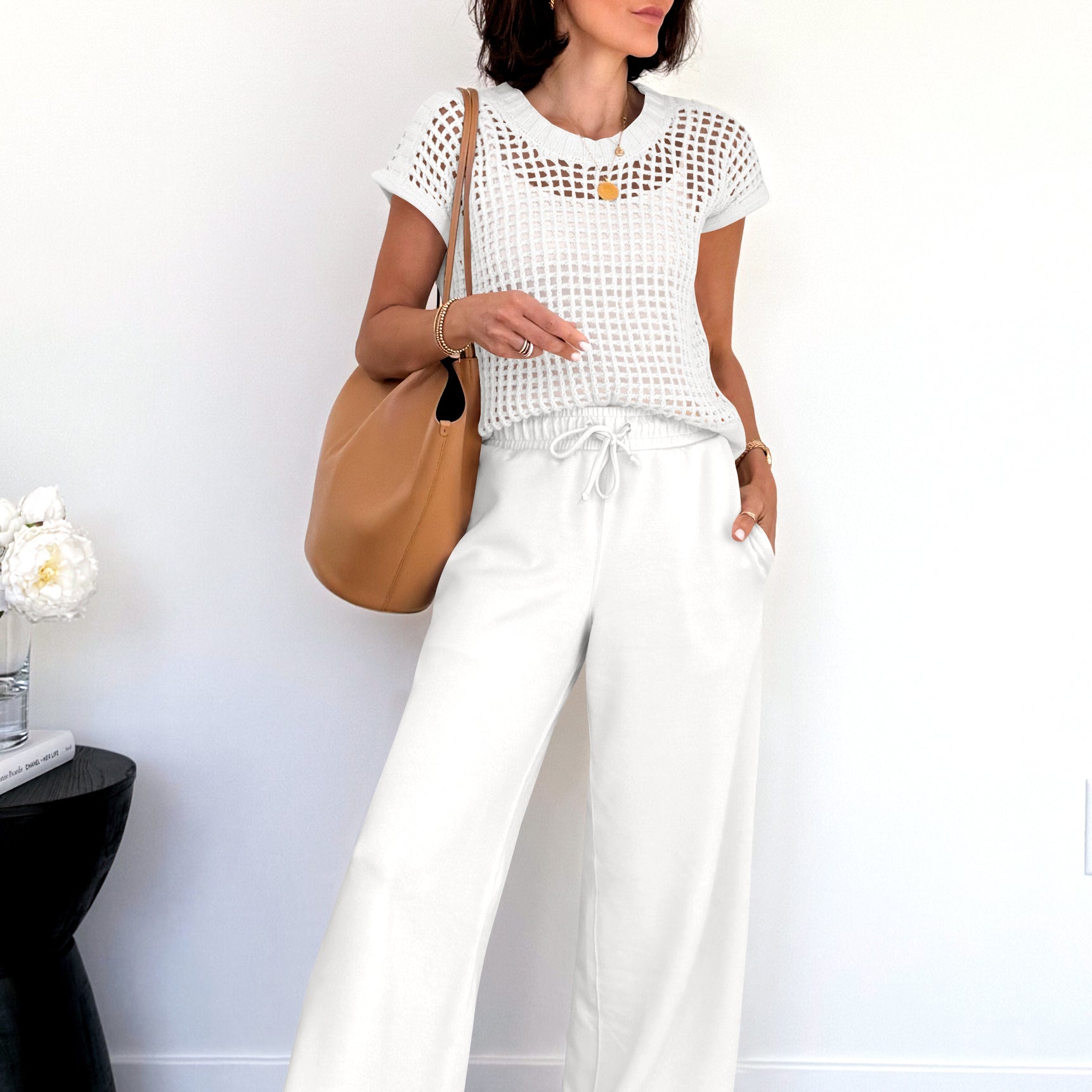 ANRABESS レディース 2023年秋 エレガント セータードレス 長袖 クルーネック タイウエスト スリム リブニット スリット ボディコン ミディドレス, さび色, Medi アニエスベー（AGNÈS B.）2023秋冬コレクション | ファッション | ELLE