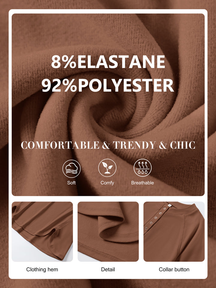 ANRABESS Women's Long Sleeve Henley Tops Tunic Sweatshirt Loose Slit Casual Button Shirts Pullover 2025 Fall Winter Outfits