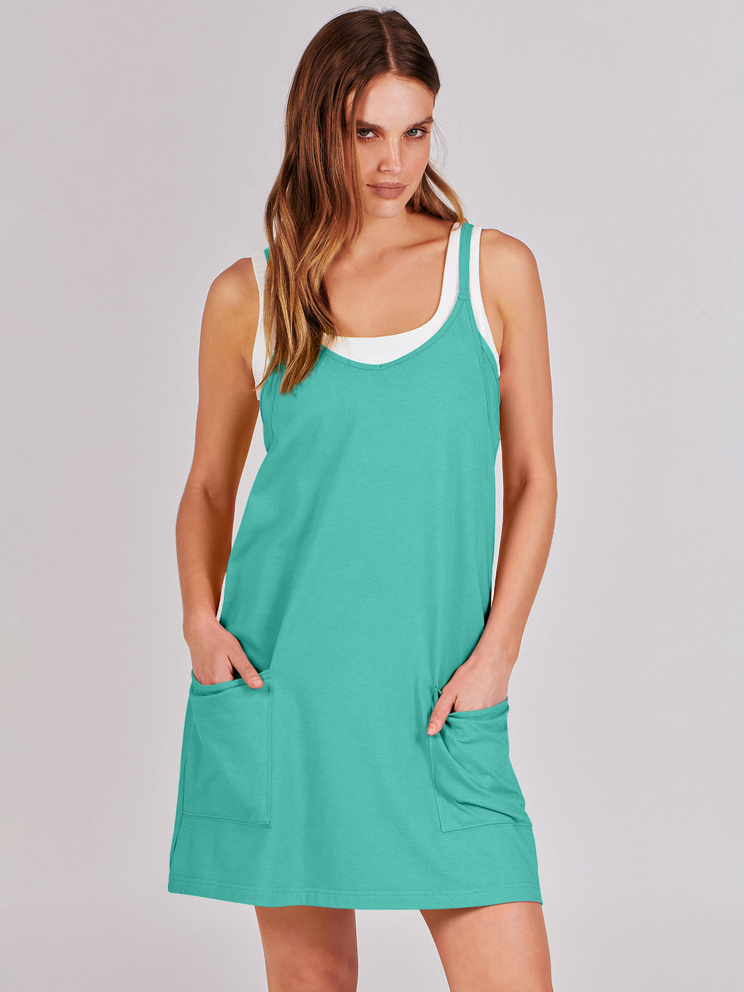 ANRABESS Women's Active Mini Dress with Built-in Shorts