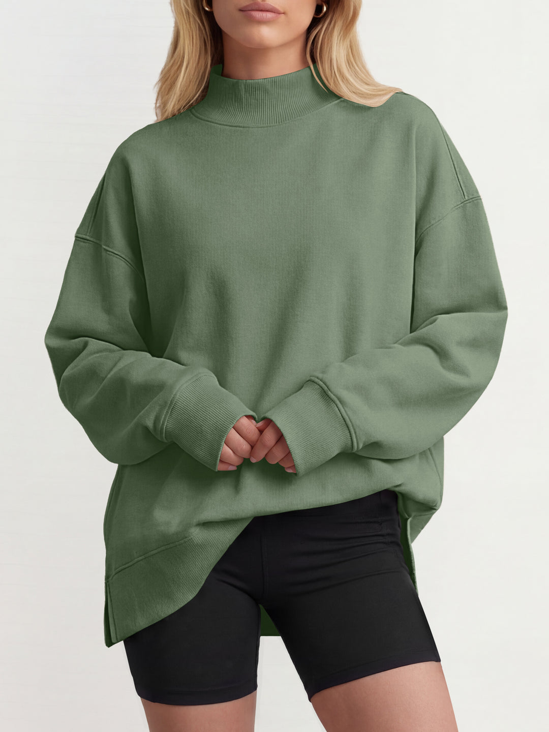 ANRABESS Women’s Mock Neck Oversized Sweatshirts Pullover Fall Outfits