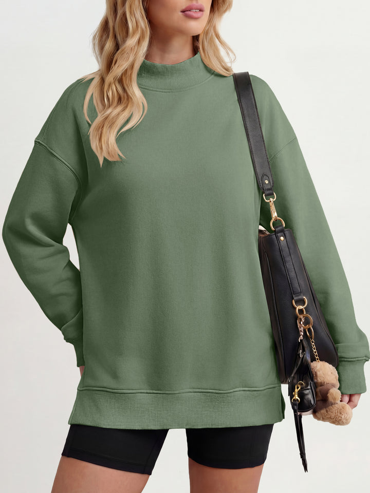 ANRABESS Women’s Mock Neck Oversized Sweatshirts Pullover Fall Outfits