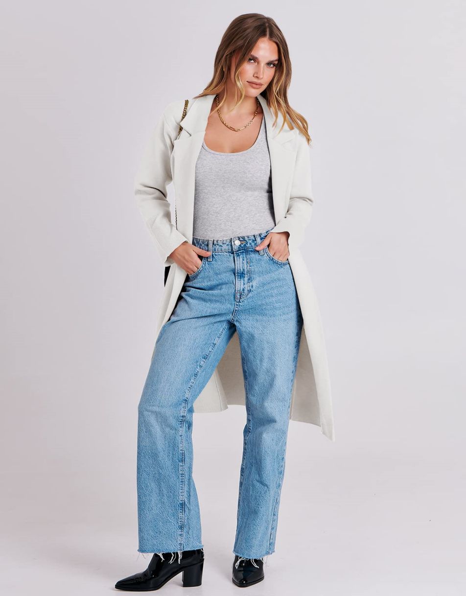 ANRABESS Women's Oversized Open Front Lapel Cardigan