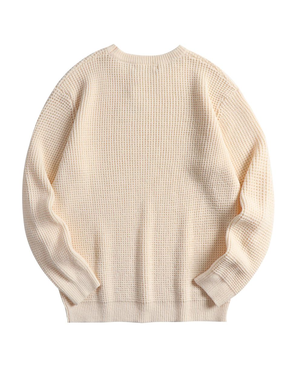 ANRABESS MEN Waffle Knit Long Sleeve Shirt