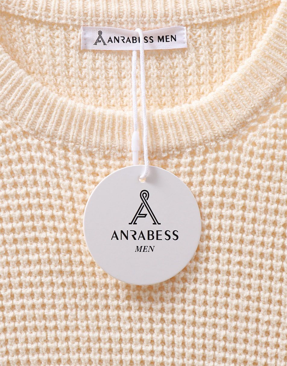 ANRABESS MEN Waffle Knit Long Sleeve Shirt