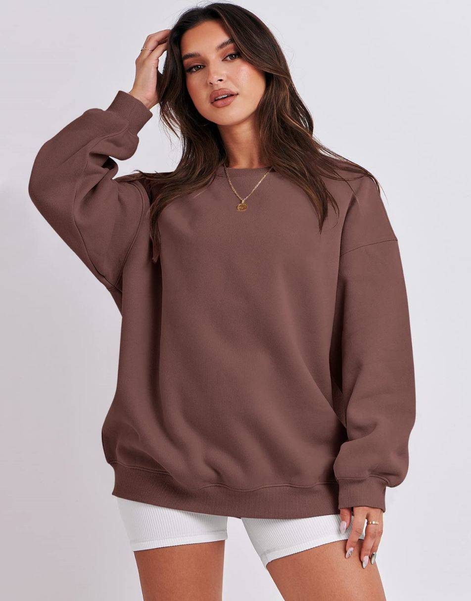 ANRABESS Oversized Sweatshirt for Women Fleece Long Sleeve
