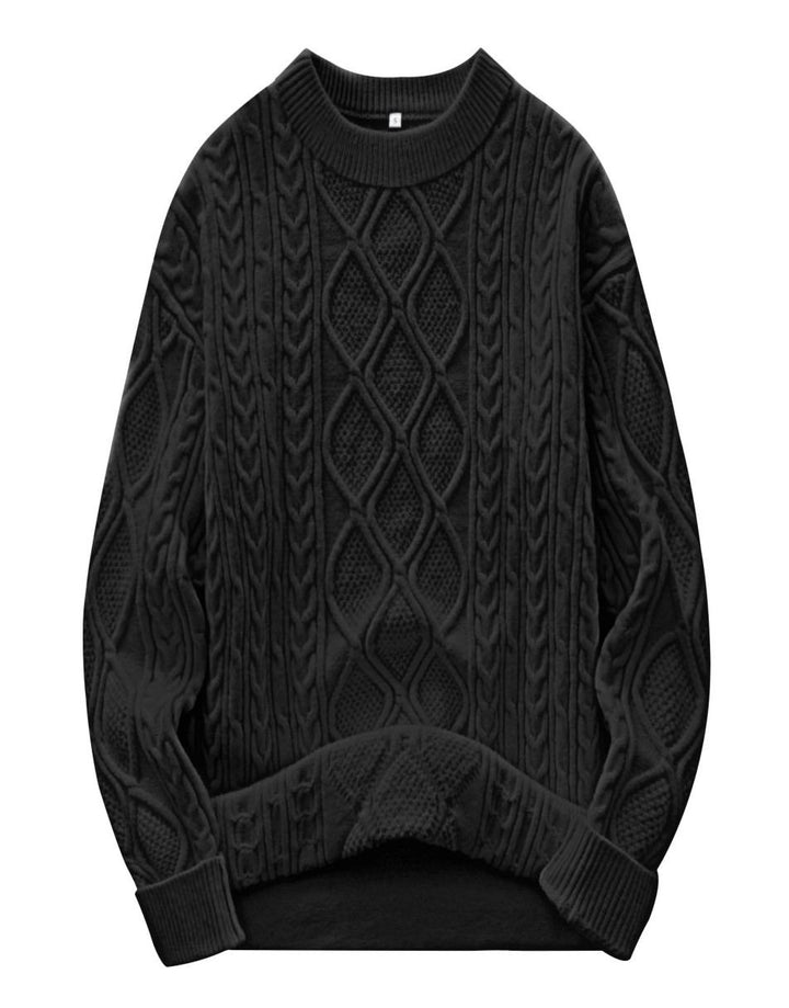ANRABESS Sweaters for Women Long Sleeve Oversized Crewneck Cable Knit Vintage Heavy Sweater 2025 Fall Trendy Pullover Outfit