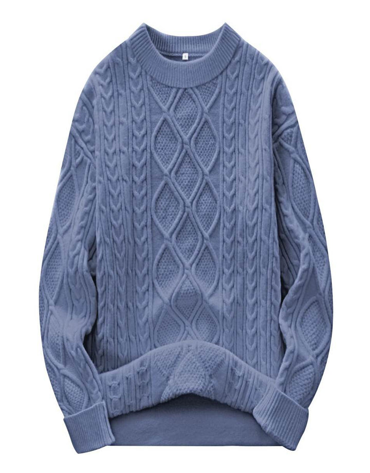 ANRABESS Sweaters for Women Long Sleeve Oversized Crewneck Cable Knit Vintage Heavy Sweater 2025 Fall Trendy Pullover Outfit