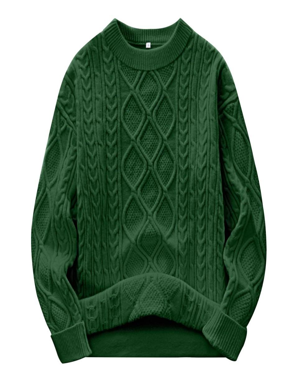 ANRABESS Sweaters for Women Long Sleeve Oversized Crewneck Cable Knit Vintage Heavy Sweater 2025 Fall Trendy Pullover Outfit
