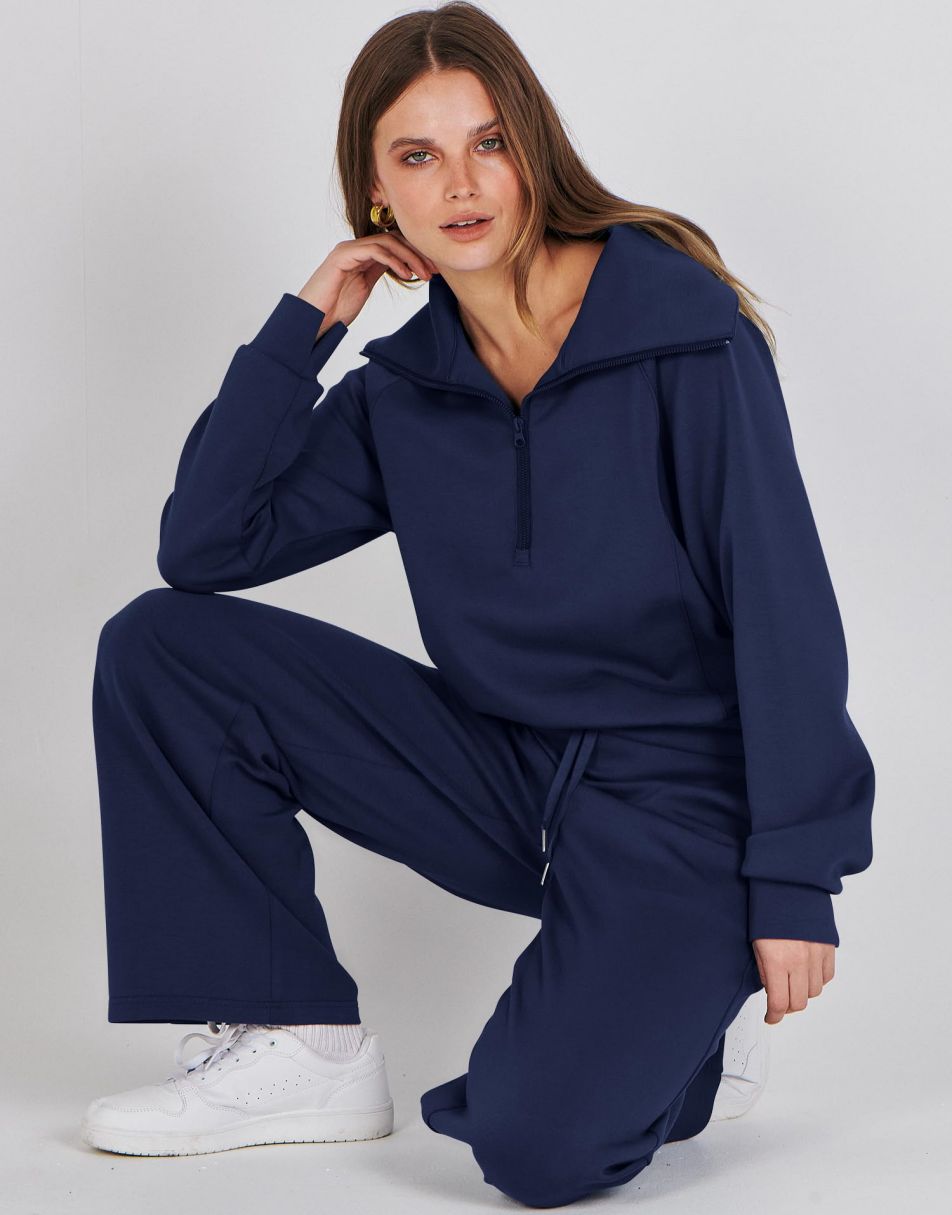 ASFGIMUJ Fall Outfits Women Trendy Wide Leg Pants Satin Sets Outfits Casual  Long Sleeve Button Down Shirt Pants Outfits Streetwear Pajamas Joggers  Outfit Suits Blue XL 