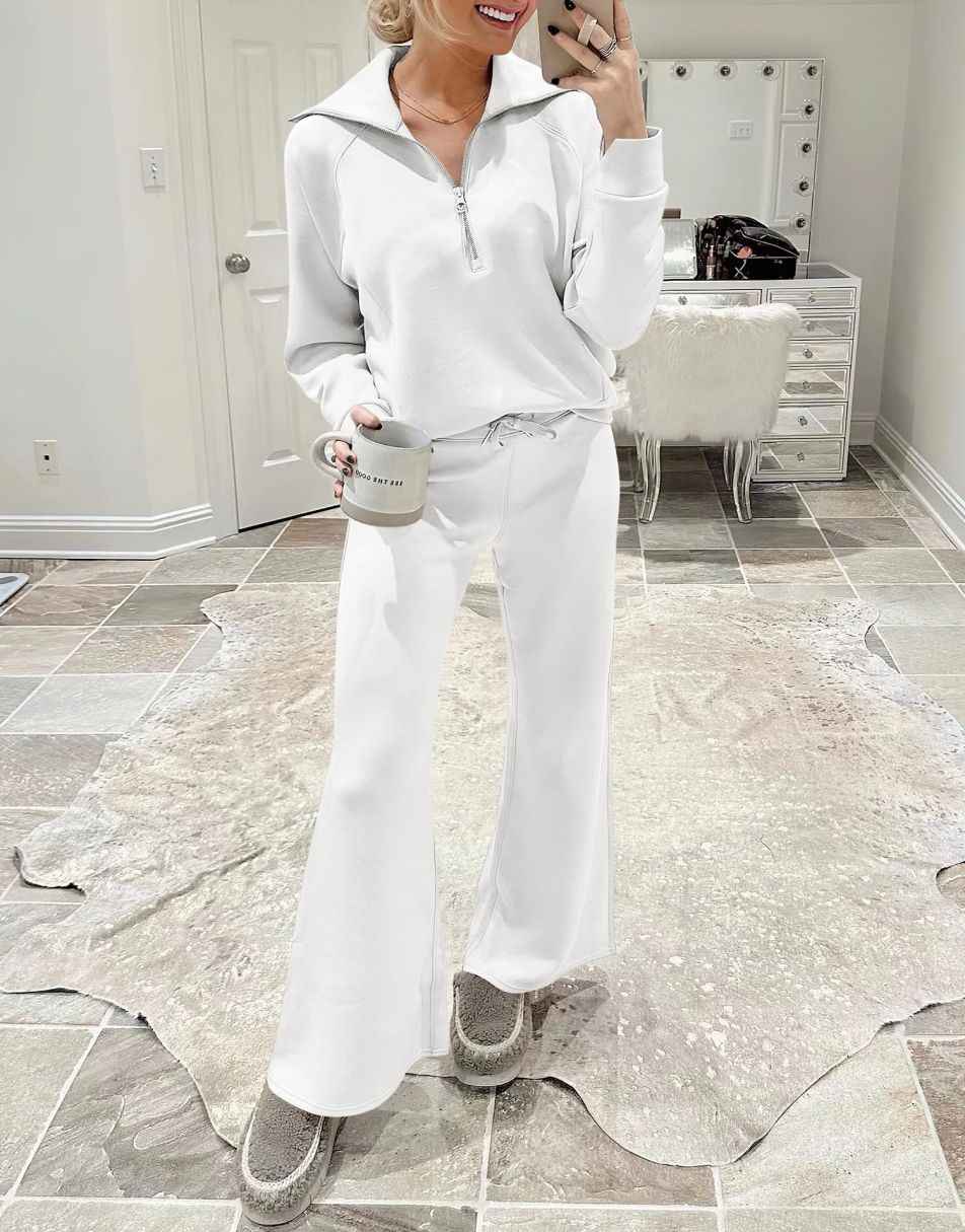 ANRABESS Women 2 Piece Outfits Sweatsuit Oversized Sweater Set & Wide Leg  Pants Fall Chunky Lounge Set, White, Small : : Clothing, Shoes &  Accessories