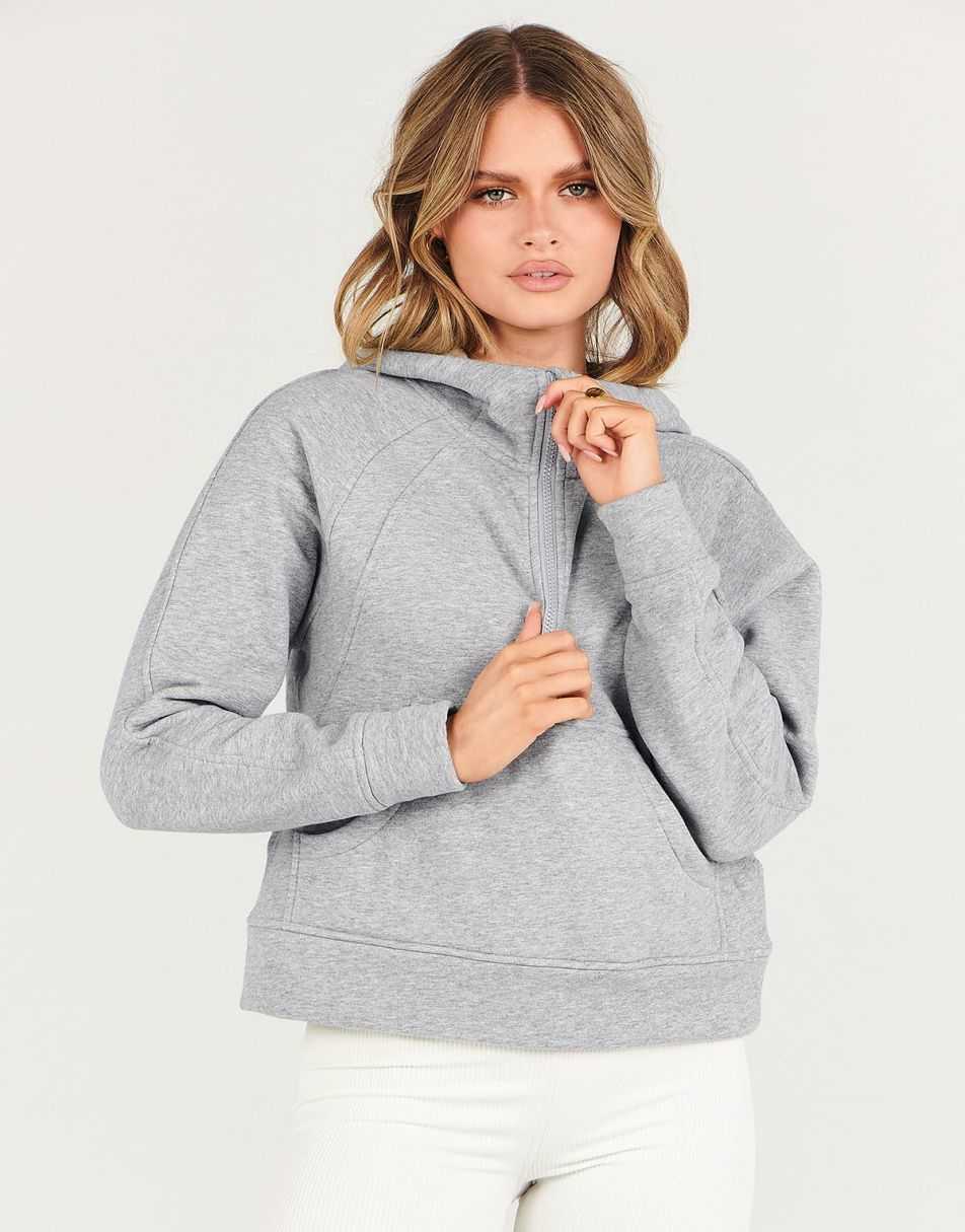 ANRABESS Women Half Zip Cropped Hoodies Fleece Quarter Zip Up Pullover Sweatshirts Winter Clothes 2023 Outfits Sweater