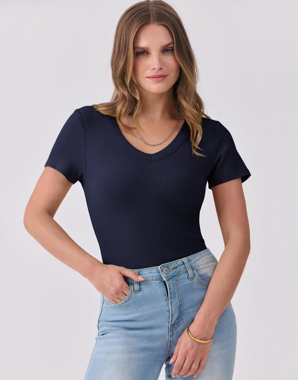 ANRABESS Women Short Sleeve V Neck Ribbed Knit Fitted Shirts Basic Tees Tops 2025 Summer Casual T-Shirts Going Out Outfits