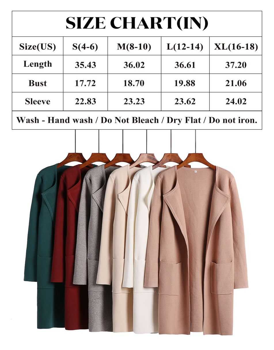 ANRABESS Women's Open Front Knit Cardigan Long Sleeve Lapel Casual Solid Classy Sweater Jacket