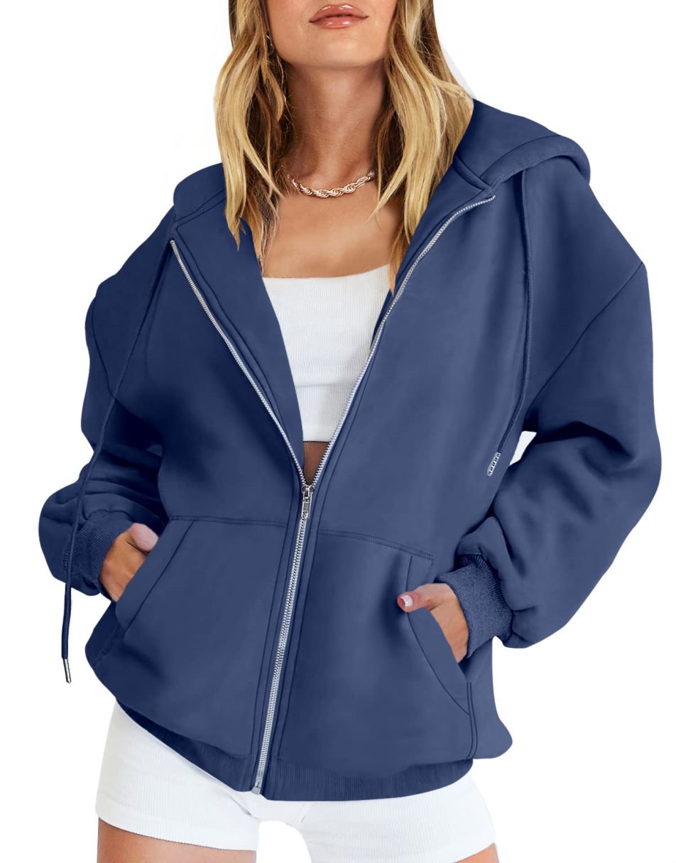 ANRABESS Women's Oversized Zip Up Hoodies Sweatshirts Y2K Clothes Teen