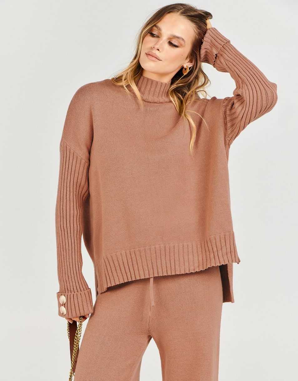 Women's Two Piece Outfits Sweater Sets Knit Pullover Tops and High