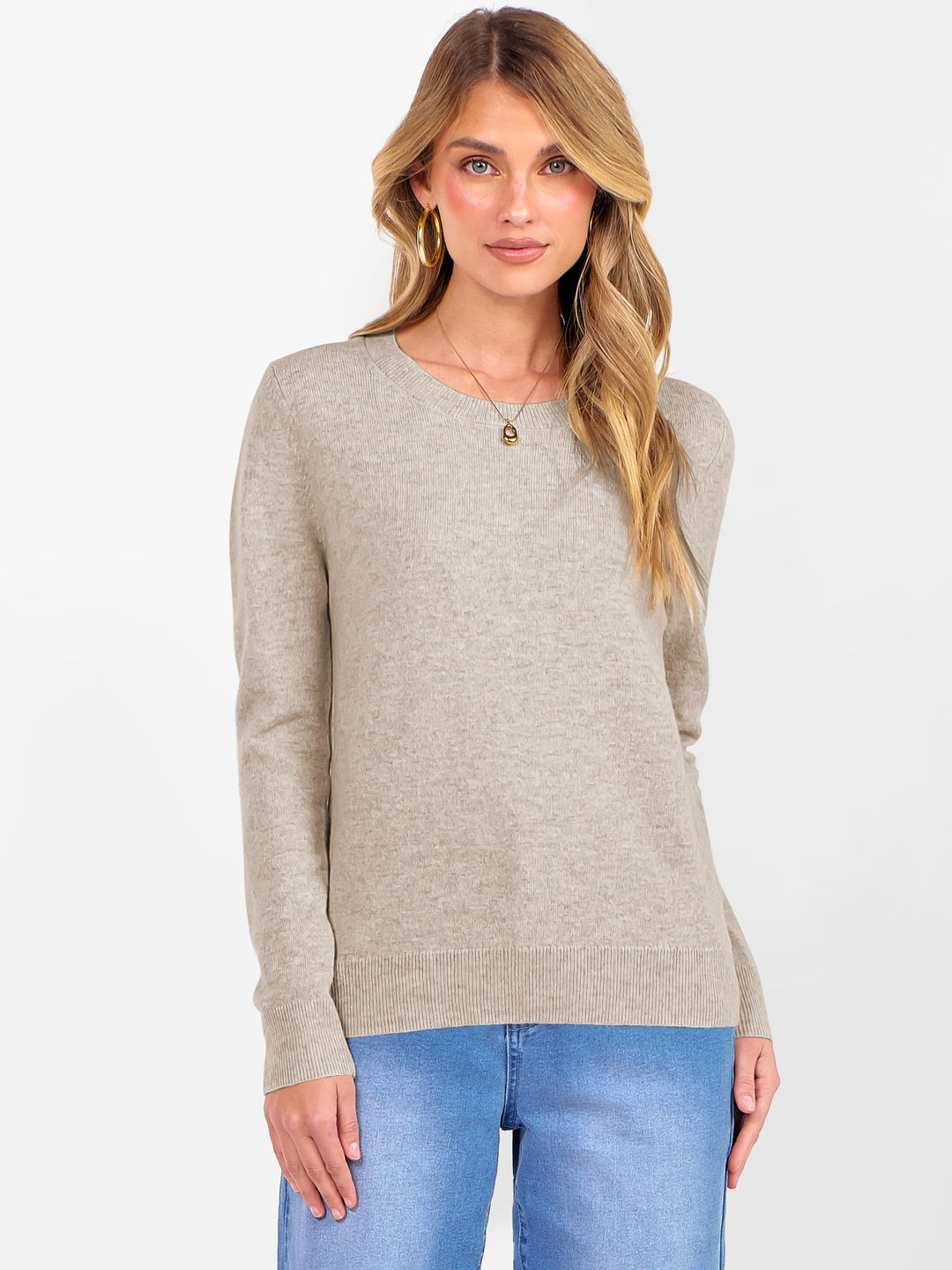 ANRABESS Womens 100% Wool Sweaters Crewneck Long Sleeve Work Business Casual Basic Sweater Tops 2025 Fall Outfits