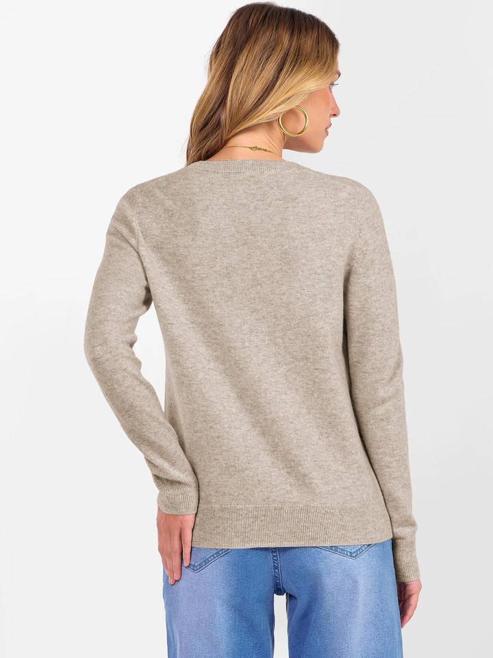 ANRABESS Womens 100% Wool Sweaters Crewneck Long Sleeve Work Business Casual Basic Sweater Tops 2025 Fall Outfits
