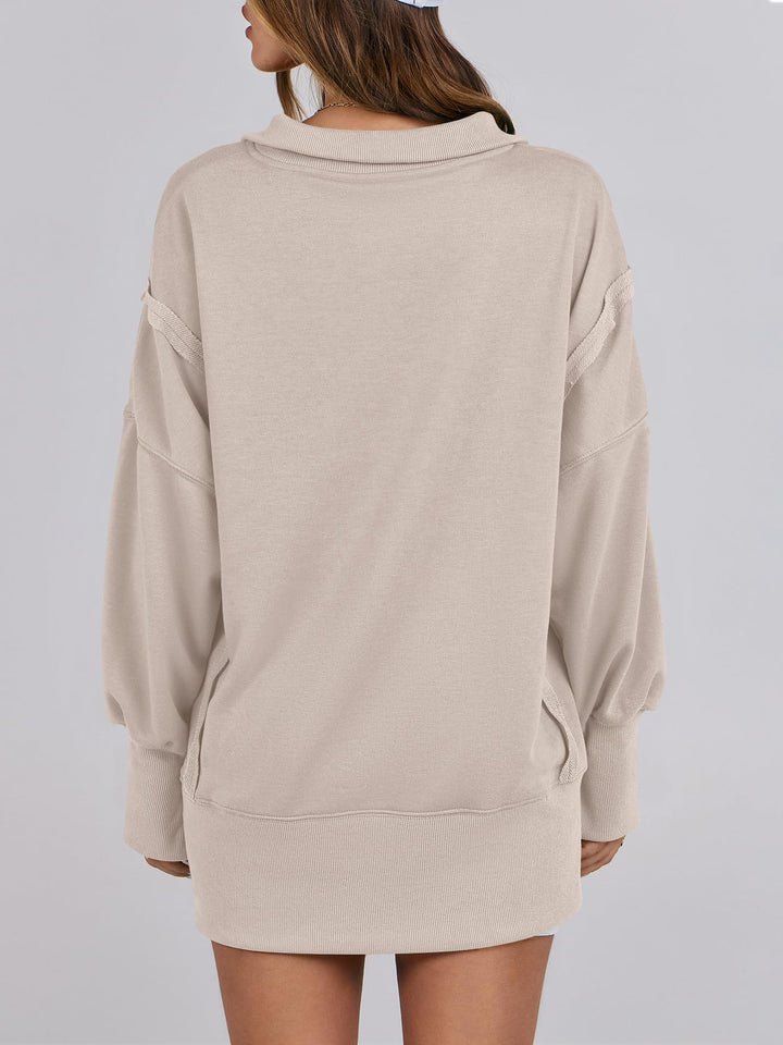 ANRABESS Women's Sweatshirts Oversized Casual Loose Button Up Henley Pullover Top High Low Split 2025 Fall Fashion Outfits