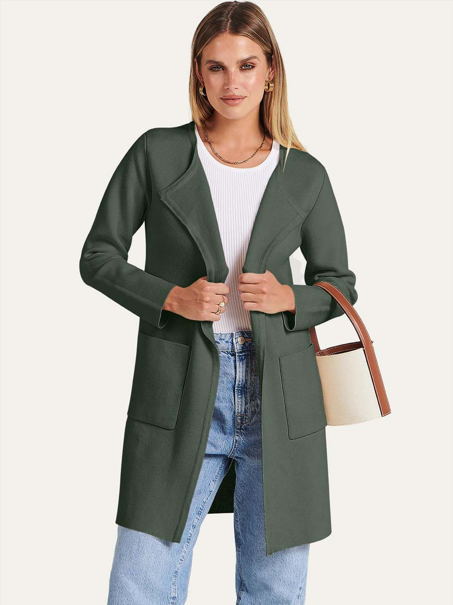 ANRABESS Womens Cardigan Sweater Open Front Knit Long Coatigan Dressy Casual Jacket Coat 2025 Fall Outfits Classy Clothes