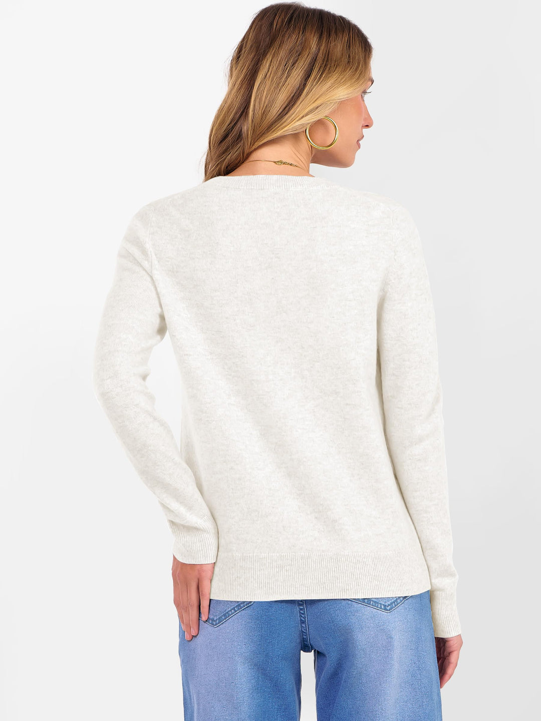 ANRABESS Womens 100% Wool Sweaters Crewneck Long Sleeve Work Business Casual Basic Sweater Tops 2025 Fall Outfits