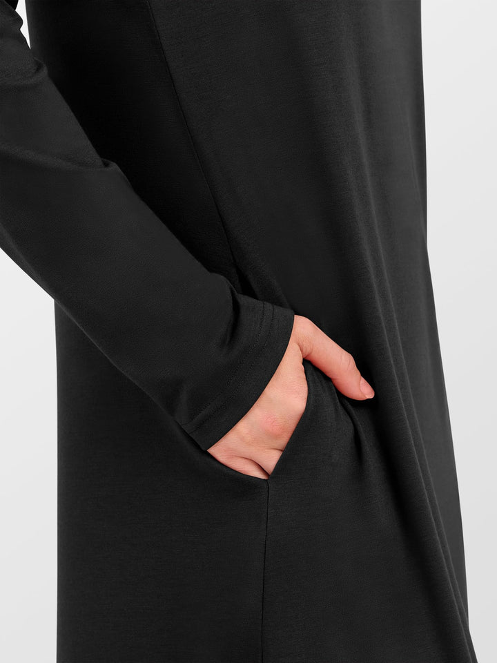 ANRABESS Women's Long Sleeve Maxi Dresses 2025 Fall Outfits Casual Loose Split Travel Vacation T Shirt Dress with Pockets