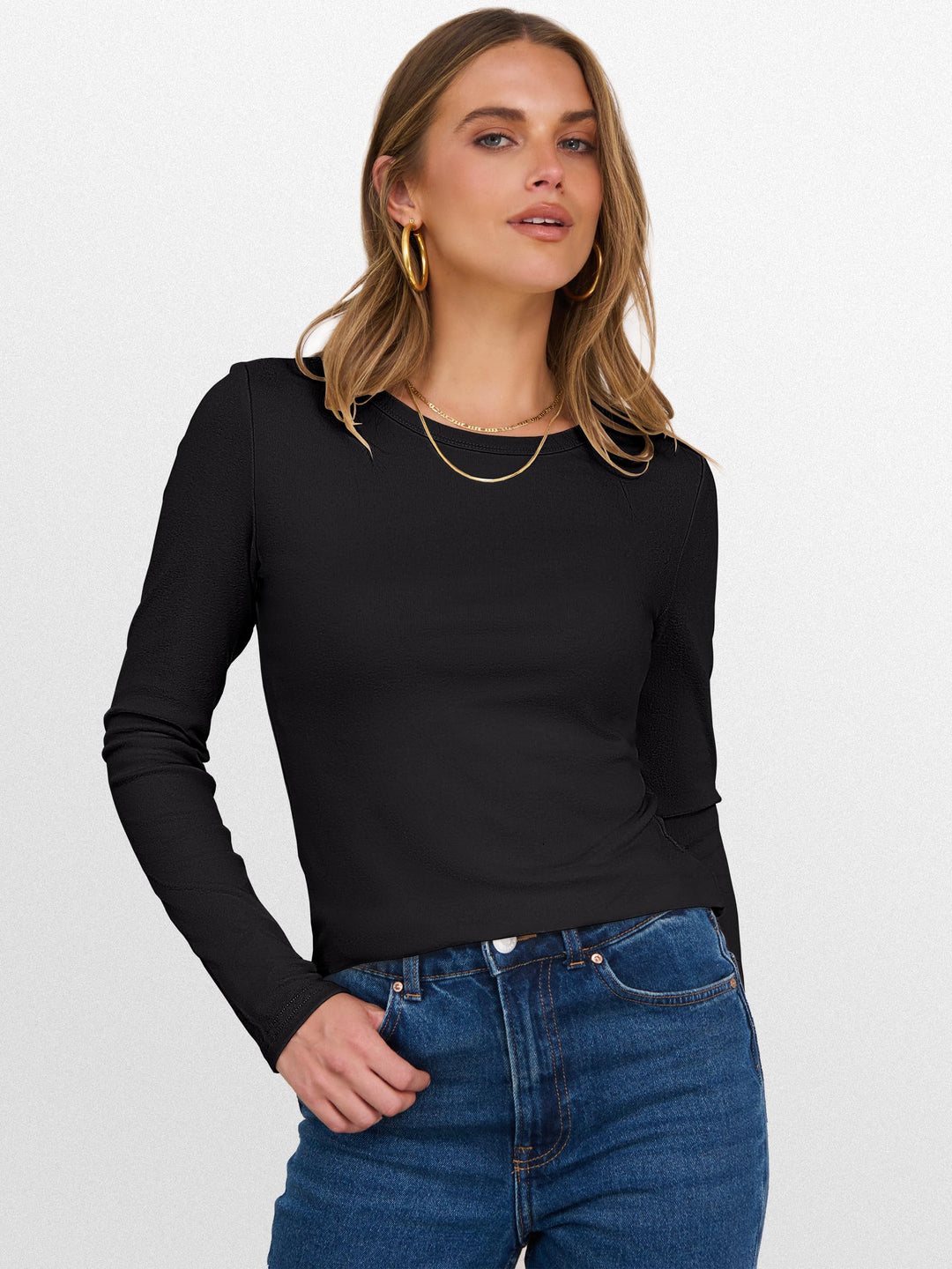 ANRABESS Womens Long Sleeve Thermal Shirts Slim Fit Basic Tee Tops Warm Fleece Undershirts 2025 Fall Winter Layer Outfits