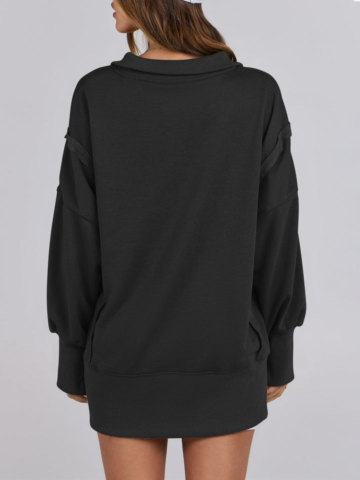 ANRABESS Women's Sweatshirts Oversized Casual Loose Button Up Henley Pullover Top High Low Split 2025 Fall Fashion Outfits
