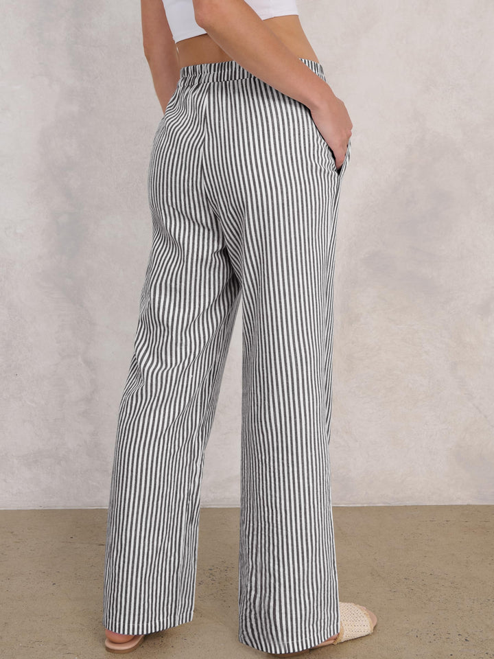 ANRABESS Womens Striped Gingham Pants 2025 Pajama Lounge Boxer Pants Cute Comfy PJ Bottoms with Pockets Y2K Plaid Outfits