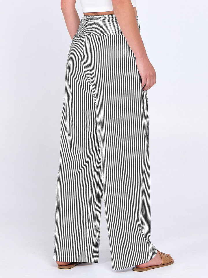 ANRABESS Womens Striped Gingham Palazzo Pants Wide Leg High Waisted Lounge Pajama Pants Cute Casual Trousers with Pockets