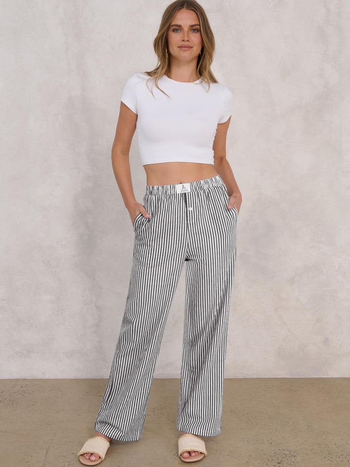 ANRABESS Womens Striped Gingham Pants 2025 Pajama Lounge Boxer Pants Cute Comfy PJ Bottoms with Pockets Y2K Plaid Outfits