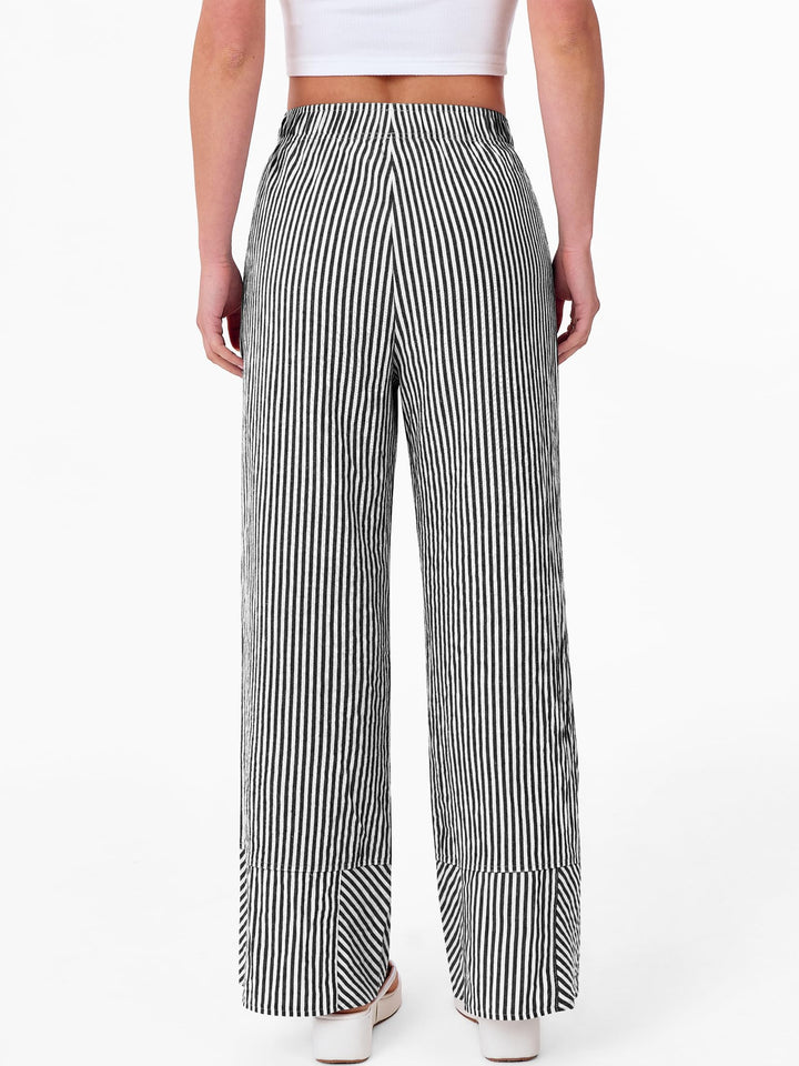 ANRABESS Womens Gingham Striped Boxer Pants Pajama Lounge PJ Bottoms Plaid Wide Leg Casual Cute Fall Trousers with Pockets