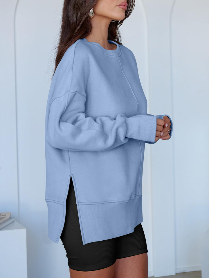 ANRABESS Women Oversized Sweatshirts Thumbhole Long Sleeve Hoodies Shirts 2025 Fall Side Slit Pullover Top Teen Y2k Outfits