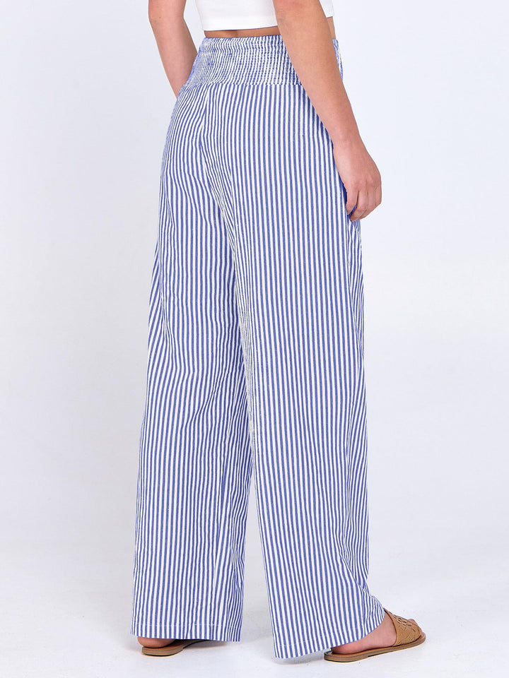 ANRABESS Womens Striped Gingham Palazzo Pants Wide Leg High Waisted Lounge Pajama Pants Cute Casual Trousers with Pockets