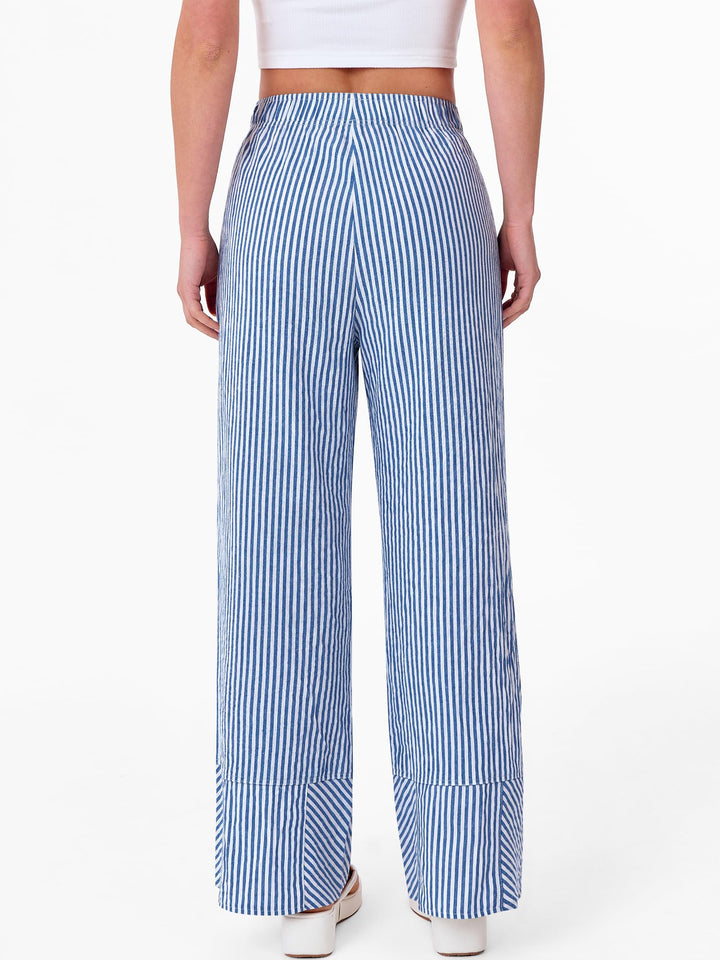 ANRABESS Womens Gingham Striped Boxer Pants Pajama Lounge PJ Bottoms Plaid Wide Leg Casual Cute Fall Trousers with Pockets