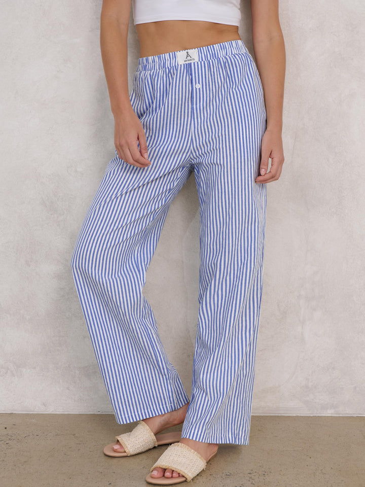 ANRABESS Womens Striped Gingham Pants 2025 Pajama Lounge Boxer Pants Cute Comfy PJ Bottoms with Pockets Y2K Plaid Outfits