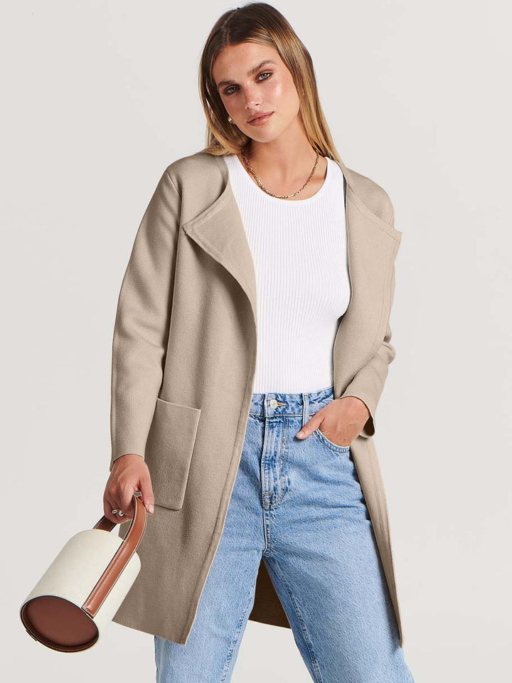 ANRABESS Womens Cardigan Sweater Open Front Knit Long Coatigan Dressy Casual Jacket Coat 2025 Fall Outfits Classy Clothes