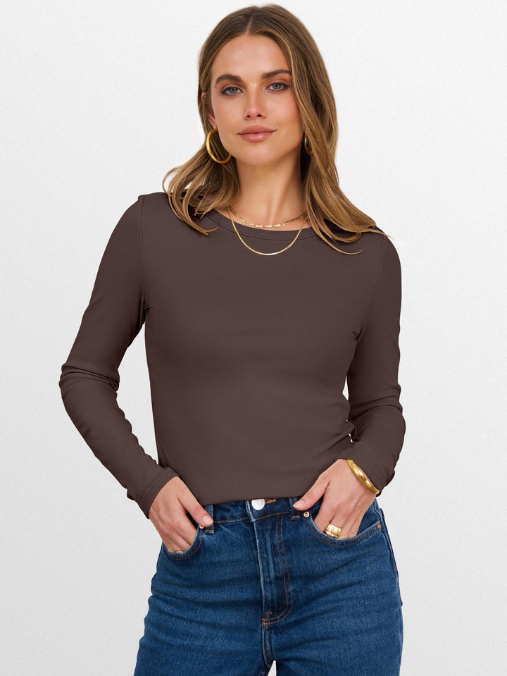 ANRABESS Womens Long Sleeve Thermal Shirts Slim Fit Basic Tee Tops Warm Fleece Undershirts 2025 Fall Winter Layer Outfits