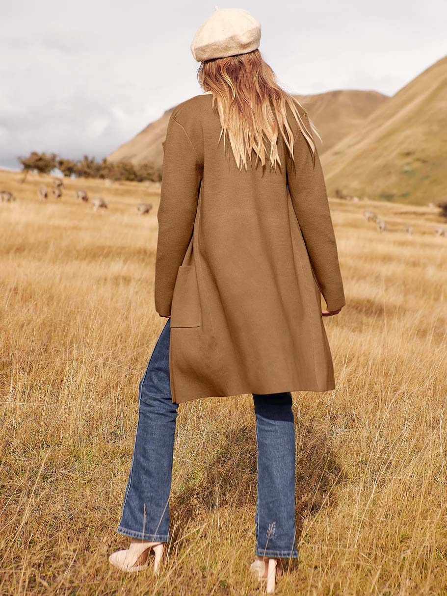 ANRABESS Womens Cardigan Sweater Open Front Knit Long Coatigan Dressy Casual Jacket Coat 2025 Fall Outfits Classy Clothes