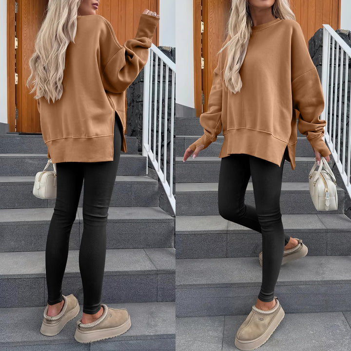 ANRABESS Women Oversized Sweatshirts Thumbhole Long Sleeve Hoodies Shirts 2025 Fall Side Slit Pullover Top Teen Y2k Outfits