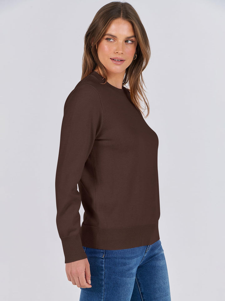 ANRABESS Sweaters for Women Long Sleeve Lightweight Crewneck Soft Basic Knit Loose Fit Pullover Top 2025 Fall Trendy Outfits