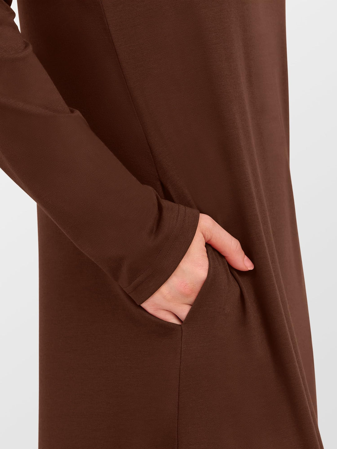 ANRABESS Women's Long Sleeve Maxi Dresses 2025 Fall Outfits Casual Loose Split Travel Vacation T Shirt Dress with Pockets