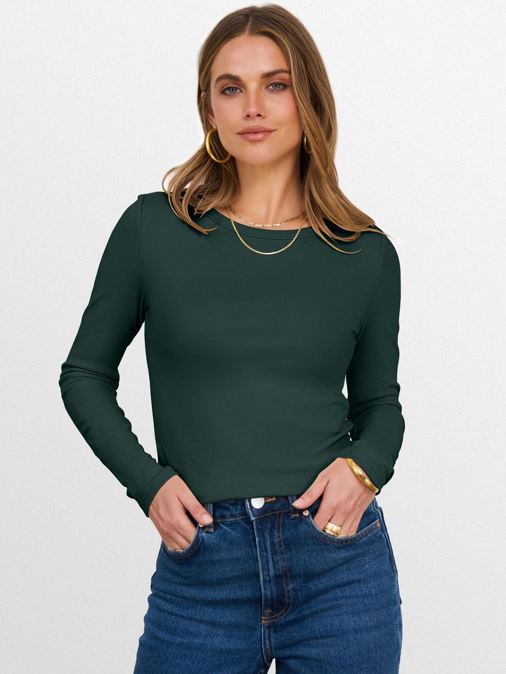 ANRABESS Womens Long Sleeve Thermal Shirts Slim Fit Basic Tee Tops Warm Fleece Undershirts 2025 Fall Winter Layer Outfits